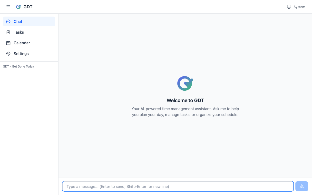 GDT Web UI - Chat Interface
